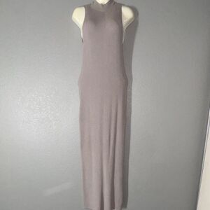 freshman1996 Knit Maxi Dress Mock Neck Sleeveless Pullover S